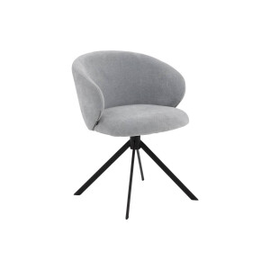Goossens Stoel Noomi blauw stof met armleuning,