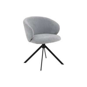 Goossens Stoel Noomi blauw stof met armleuning,