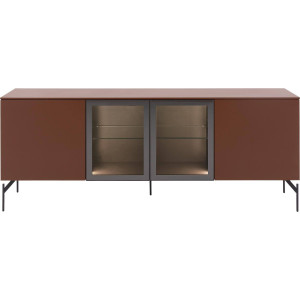 Goossens Excellent Dressoir Fame, 4 deuren staand (2 dichte deuren, 2 midden glasdeuren)