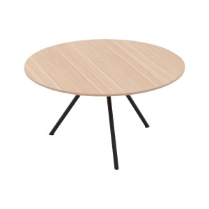 Goossens Salontafel Bo rond, hout eiken wit, modern design, 60 x 36 x 60 cm