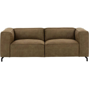 Goossens Bank Calvin groen, micro leer, 3-zits, modern design