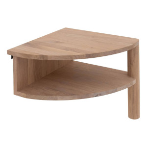 Goossens Aanhaaktafel Roll, met ronding, open vak, op 1 poot, rechts