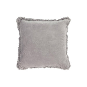 Kave Home Kave Home Woon Accessoires Cedella, Kussenhoes cedella velvet 100% katoen met franje in grijs 45 x 45 cm