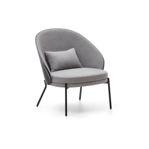 Kave Home Kave Home Fauteuil Eamy, Fauteuil inclusief kussen, rugleuning zwart