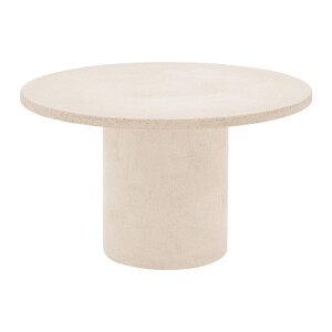 Goossens Salontafel Stone rond, beton beige, urban industrieel, 70 x 40 x 70 cm