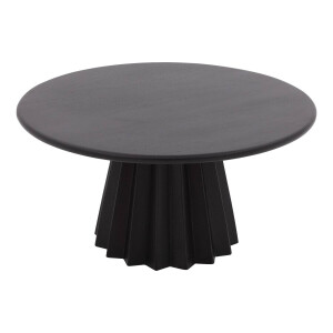 Goossens Salontafel Felicia rond, hout mango zwart,, 80 x 40 x 80 cm