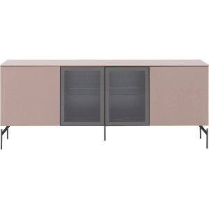 Goossens Excellent Dressoir Fame, 4 deuren staand (2 dichte deuren, 2 midden glasdeuren)
