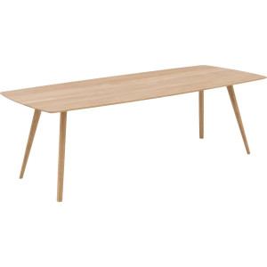 Goossens Eettafel Ferry, Semi rechthoekig 240 x 100 cm