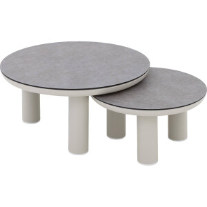Goossens Salontafel Roef, glas grijs,, 80 x 36 x 80 cm