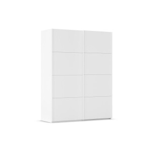Goossens Excellent Kledingkast Finca Mat Glas, Slaapkamerkast 200 cm breed, 236 cm hoog, 2x 4 paneel glas schuifdeuren