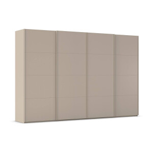 Goossens Excellent Kledingkast Finca Mat Glas, Slaapkamerkast 400 cm breed, 236 cm hoog, 4x 4 paneel glas schuifdeuren