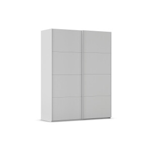 Goossens Excellent Kledingkast Finca Mat Glas, Slaapkamerkast 200 cm breed, 236 cm hoog, 2x 4 paneel glas schuifdeuren