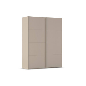 Goossens Excellent Kledingkast Finca Mat Glas, Slaapkamerkast 180 cm breed, 236 cm hoog, 2x 4 paneel glas schuifdeuren