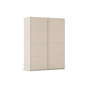 Goossens Excellent Kledingkast Finca Mat Glas, Slaapkamerkast 200 cm breed, 236 cm hoog, 2x 4 paneel glas schuifdeuren