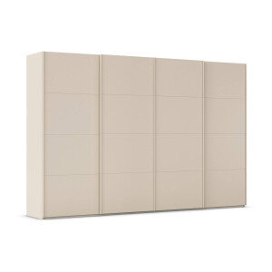 Goossens Excellent Kledingkast Finca Mat Glas, Slaapkamerkast 320 cm breed, 236 cm hoog, 4x 4 paneel glas schuifdeuren