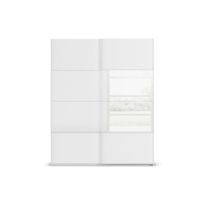 Goossens Kledingkast Finca Combi Sts, Slaapkamerkast 180 cm breed, 223 cm hoog, 2x 4 paneel (glas met glas mat combinatie) schuifdeuren