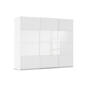 Goossens Kledingkast Finca Combi Glans-mat Glas, Slaapkamerkast 300 cm breed, 223 cm hoog, 3x 4 paneel (glas met glas mat combinatie) schuifdeuren