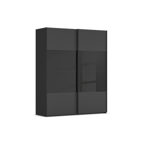 Goossens Kledingkast Finca Combi Glans-mat Glas, Slaapkamerkast 180 cm breed, 236 cm hoog, 2x 4 paneel (glas met glas mat combinatie) schuifdeuren