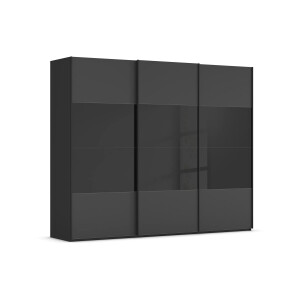 Goossens Kledingkast Finca Combi Glans-mat Glas, Slaapkamerkast 240 cm breed, 236 cm hoog, 3x 4 paneel (glas met glas mat combinatie) schuifdeuren