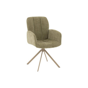 Goossens Eetkamerstoel Hestia groen stof Hera spin poot gr draaibaar returnfunctie met armleuning,