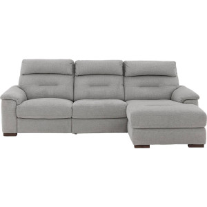 Goossens Bank Boris grijs, stof, met chaise longue rechts