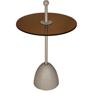 by Mooss - Bijzettafel - Glas - Rond - Green - Gray - Ø 40 - Metaal - Trendy - Handvat