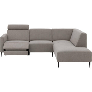 Goossens Hoekbank Tiolo Met Relaxfunctie En Hoofdsteun bruin, stof, 3-zits, modern design met ligelement rechts