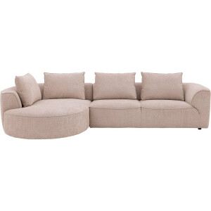 Goossens Bank Jada beige, stof, 2,5-zits, stijlvol landelijk