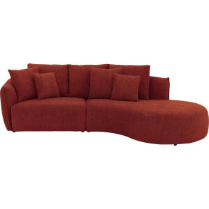 Goossens Bank Fay rood, stof, 1,5-zits, stijlvol landelijk met chaise longue rechts