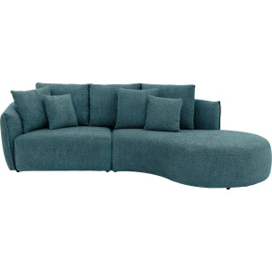 Goossens Bank Fay groen, stof, 1,5-zits, stijlvol landelijk met chaise longue rechts