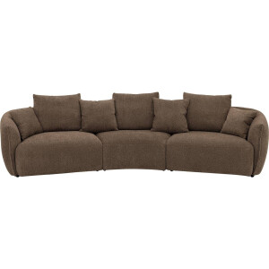 Goossens Bank Fay bruin, stof, 1,5-zits, stijlvol landelijk