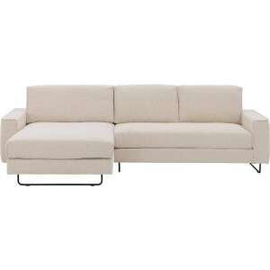 Goossens Bank Jorney wit, stof, 2,5-zits, elegant chic