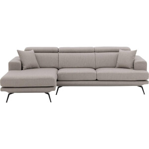 Goossens Hoekbank Viggo grijs, stof, 2,5-zits, modern design