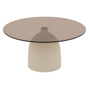 Goossens Salontafel Niva rond, glas grijs,, 70 x 36 x 70 cm