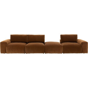Goossens Bank Amara bruin, stof, 1,5-zits,