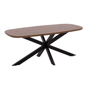 Goossens Eettafel Nilo, Semi rechthoekig 180 x 90 cm