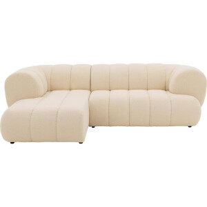 Goossens Bank Weave wit, stof, 2,5-zits, met ligelement links