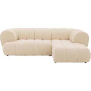 Goossens Bank Weave wit, stof, 2,5-zits, met ligelement rechts