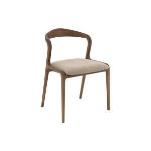 Goossens Stoel Laura met Massief Houten Frame bruin stof leuning,