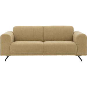 Goossens Bank Mellow geel, stof, 3-zits, stijlvol landelijk