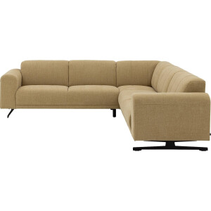 Goossens Bank Mellow geel, stof, 2,5-zits, stijlvol landelijk