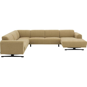 Goossens Bank Mellow geel, stof, stijlvol landelijk