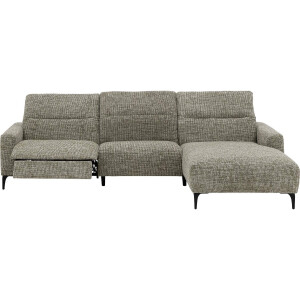 Goossens Relaxbank Apollo Met Verstelbare Hoofdsteunen groen, stof, stijlvol landelijk met chaise longue rechts