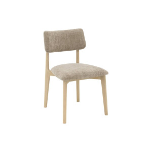 Goossens Stoel Kris met Massief Houten Frame bruin stof leuning, modern design