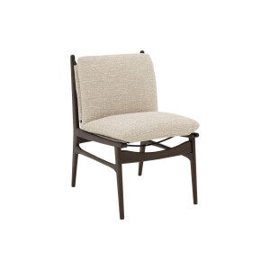 Goossens Stoel Alison met Massief Houten Frame wit stof leuning, modern design