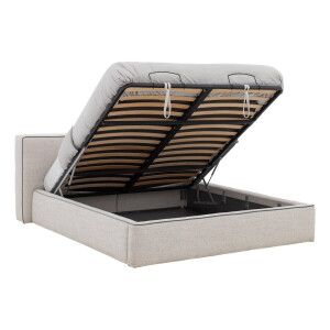 Goossens Gestoffeerd Bedframe Arona Storage, 140 x 210 cm met storage, met 2x lattenbodem