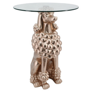 Richmond Ronde Bijzettafel 'Poodle' Glas, 48cm