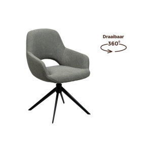 Goossens Stoel Bonna groen stof graden draaibaar met returnfunctie met armleuning, modern design