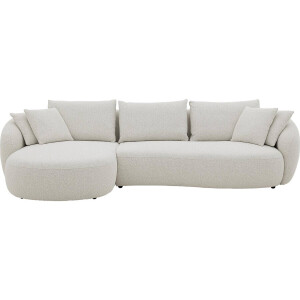 Goossens Hoekbank Ava beige, stof, 3-zits, met chaise longue links