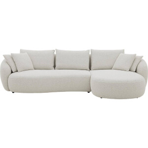 Goossens Hoekbank Ava beige, stof, 3-zits, met chaise longue rechts